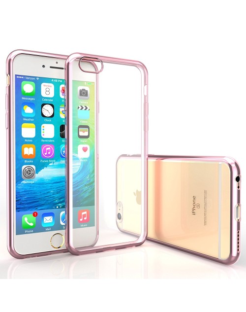 iPhone 7 Case Ultra Thin Electroplate TPU Gel Cover with Shock-Proof Bumper-Rose